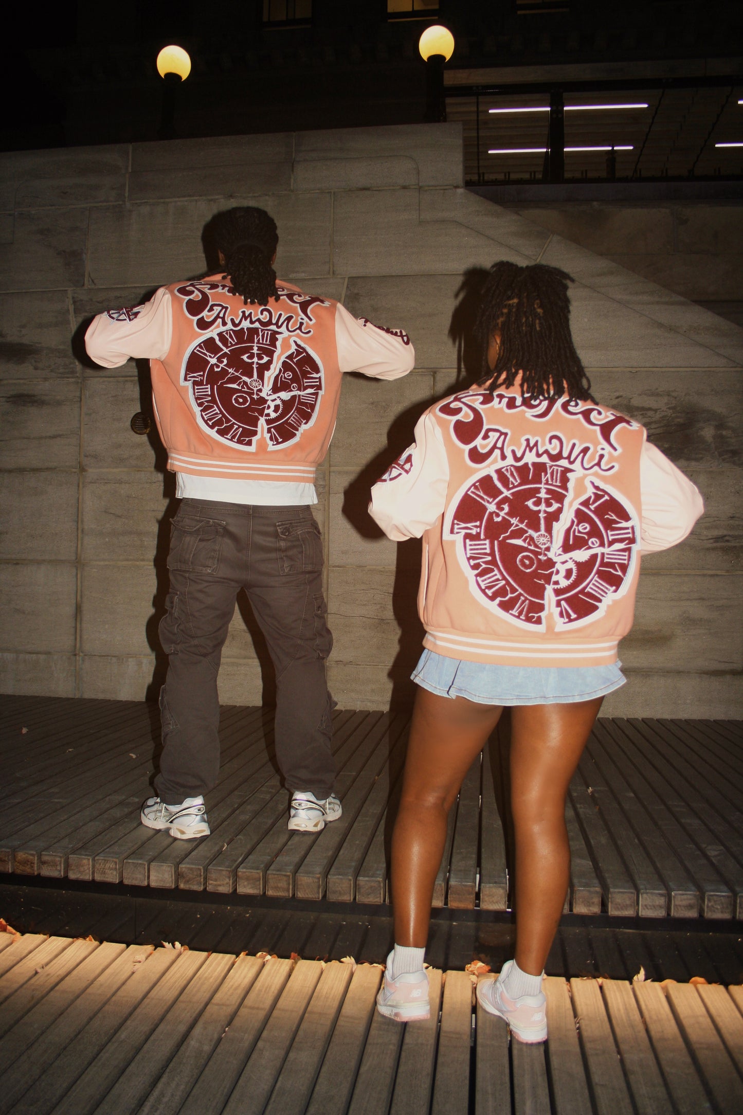 Champagne Pink Continuum Varsity Jackets