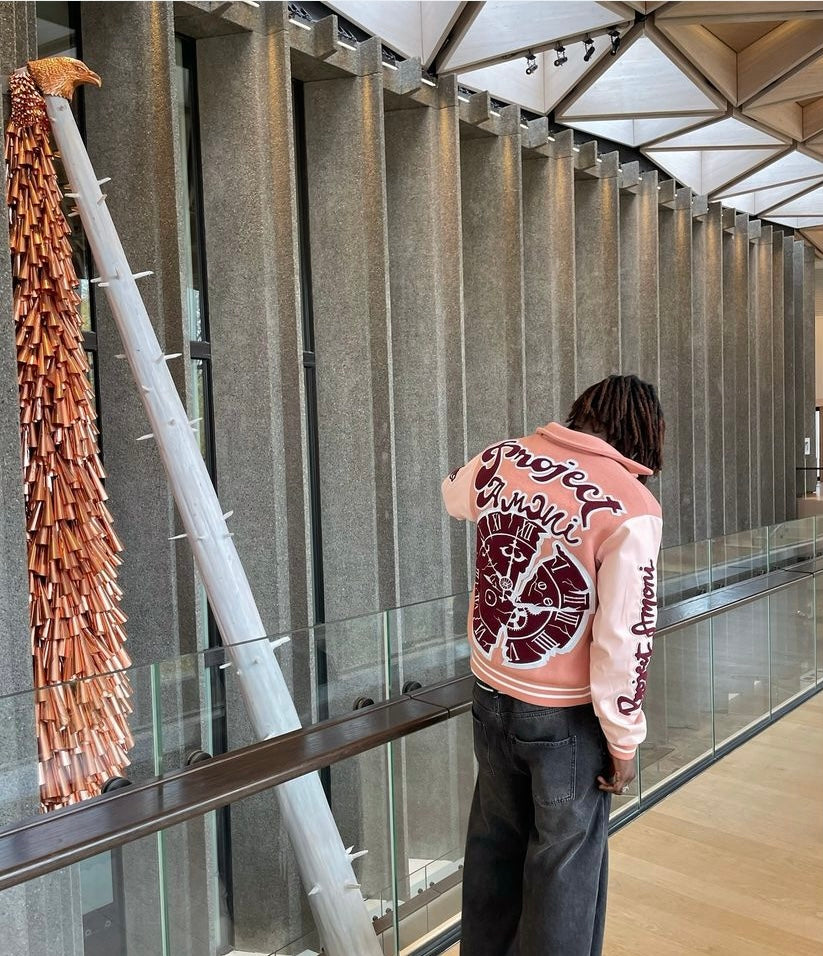Champagne Pink Continuum Varsity Jackets