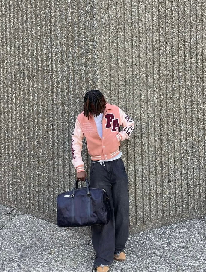 Champagne Pink Continuum Varsity Jackets