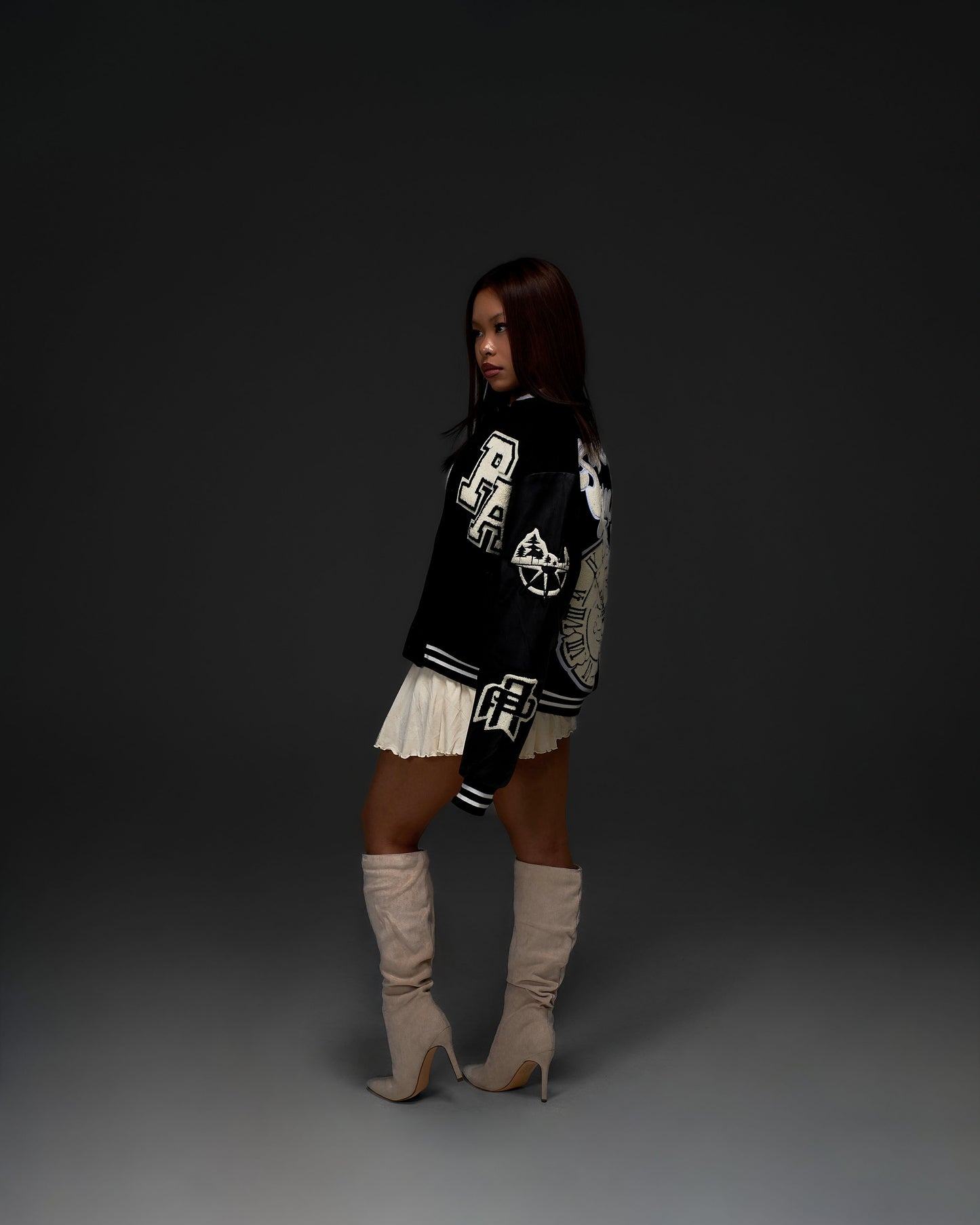 Black Obsidian Continuum Varsity Jacket