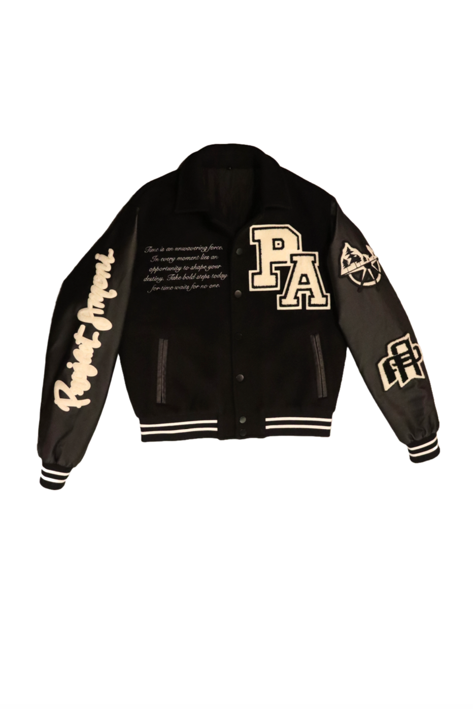 Black Obsidian Continuum Varsity jackets